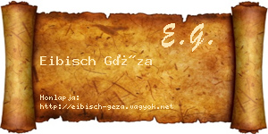 Eibisch Géza névjegykártya